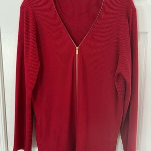 Calvin Klein Crimson V-Neck Sweater